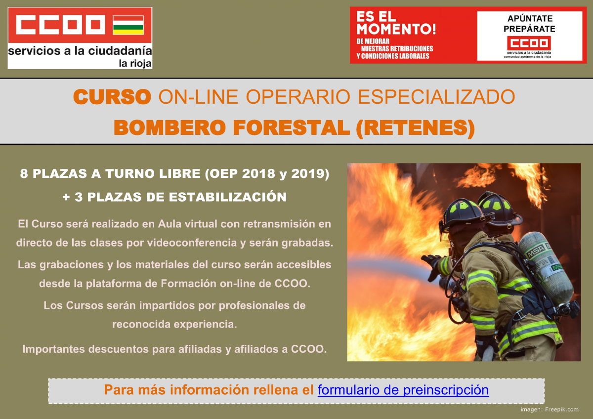 Curso on-line oposiciones Bombero Forestal